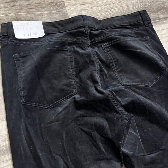 Loft Mid Rise Curvy Boot Corduroy Denim Jeans Black NWT Women’s Size 33 - Picture 5 of 8